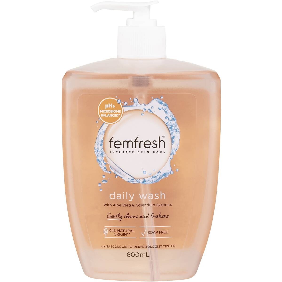 600ml Femfresh Gently Cleans Intimate Area Skin Care Daily Wash Soap Free