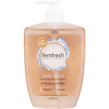 600ml Femfresh Gently Cleans Intimate Area Skin Care Daily Wash Soap Free