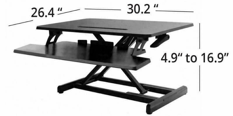 SEVILLE CLASSICS AirLIFT Pro Pneumatic Desk Riser for Home Office Sit or Stand