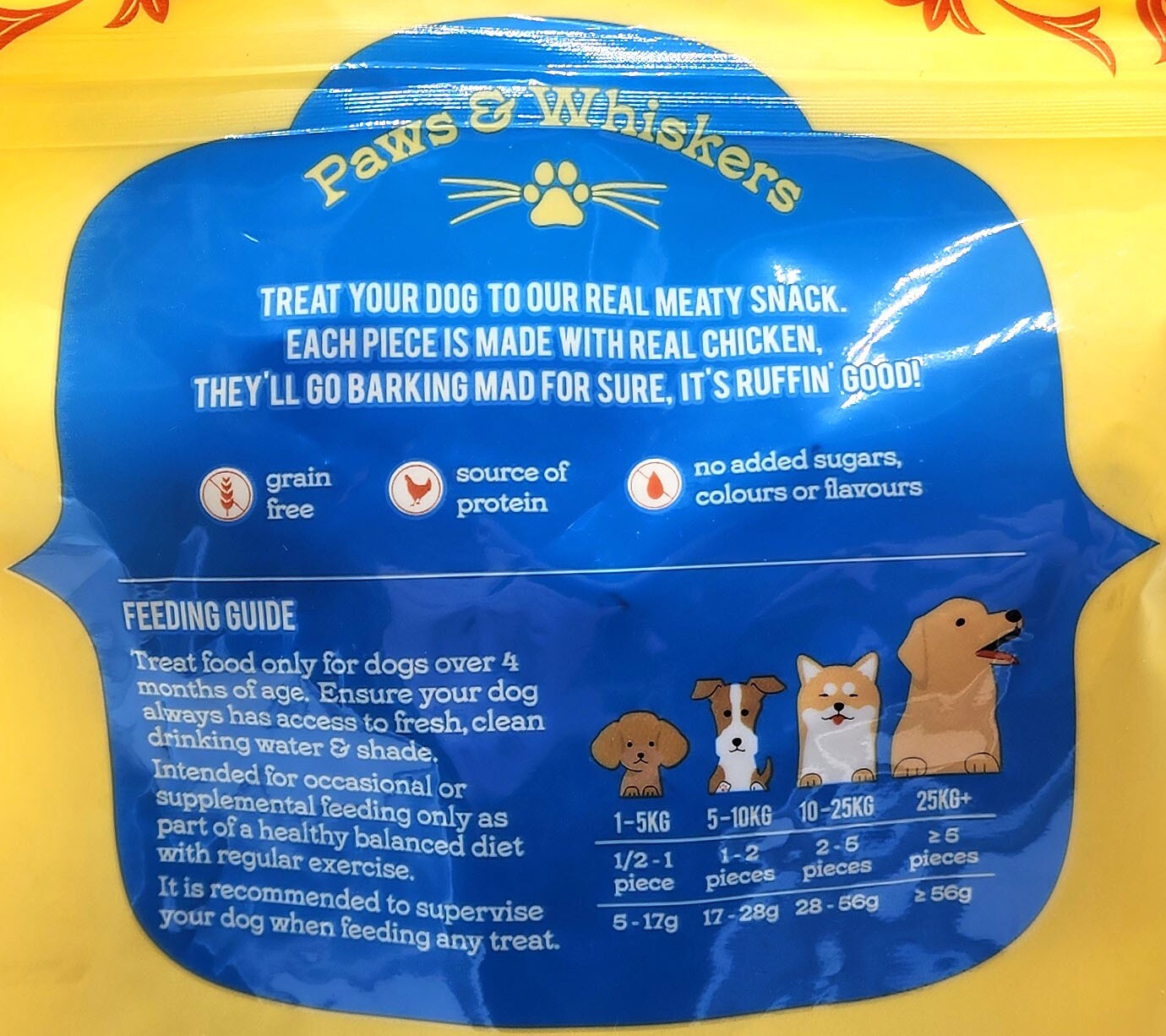 Paws & Whiskers Real Chicken Tenders Premium Dog Pet Treats Vitamin C & E 500g