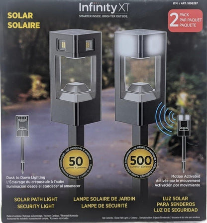 Infinity X1 2-Pack CREE SMD Pathway Motion Activated 500 Lumen Solar Path Light