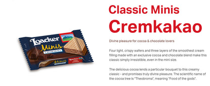 Loacker Classic Minis Assorted Crispy Wafer Biscuits 80 Bite Size Snack for Kids