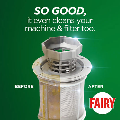 Fairy Platinum Dishwasher Gel Capsules 113 Pack Lemon Cleans Dishwasher Filter