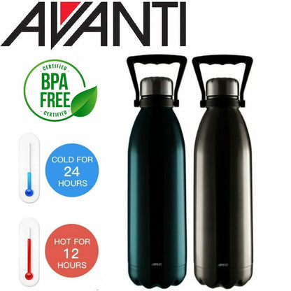2-Pack Avanti Double Wall Fluid Vacuum Bottle 1.5L - 12hrs Hot & 24hrs Cold