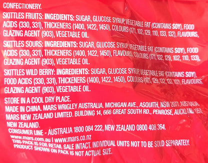 Skittles Fruits 60 x 15g Fun Party Bag Bulk Sweet Candy Snack Fruit Flavour 900g