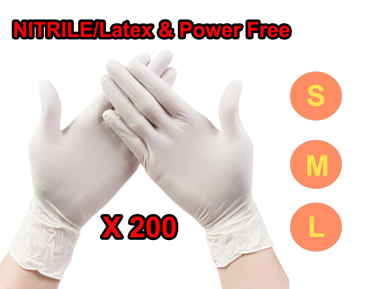 Multi Purpose Nitrile Exam Protective Glove Latex Free 200 Disposable Size S M L
