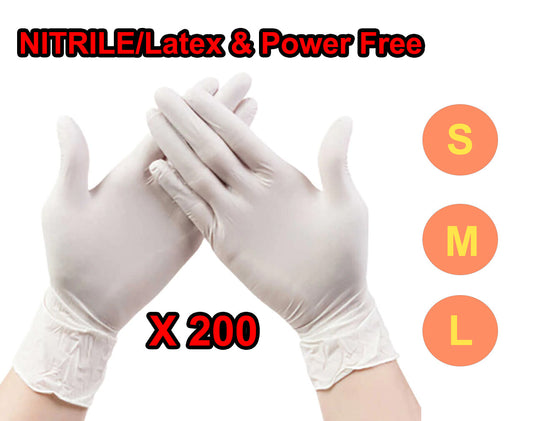 Multi Purpose Nitrile Exam Protective Glove Latex Free 200 Disposable Size S M L