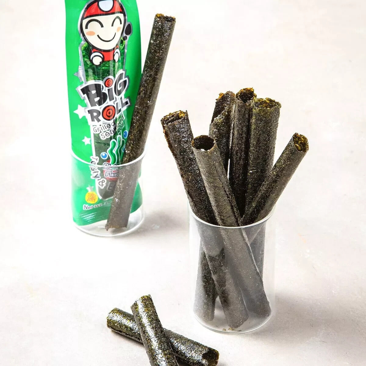 30 x 3g Tao Kae Noi Big Roll Grilled Seaweed Roll Snack Individually Wrapped