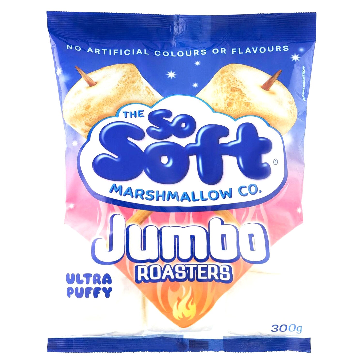 The So Soft Marshmallow Co White Air Puffed Jumbo Roaster Softness Sweet 300g