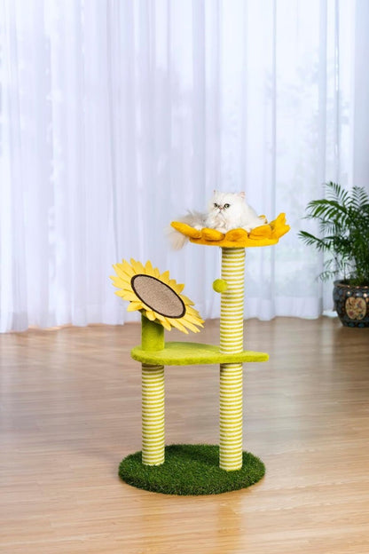 Kitty Power Paws 92cm Sunflower Playground Luxurious Cat Tree for Lounging, Play