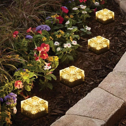 Dais 6-Pack Outdoor Waterproof Solar Brick Light Ice Cube for Garden, Pathway