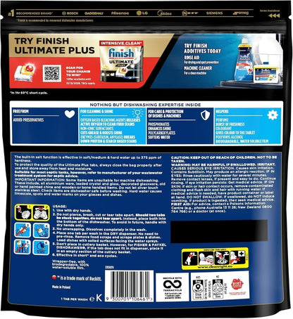 Finish Powerball Ultimate Plus Deep Clean Shine 100 Dishwashing Tablets Lemon