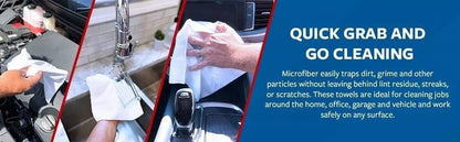 Grab A Rag Reusable Washable Microfibre Rags Towel Cleaning Cloth 60 / 120 Count