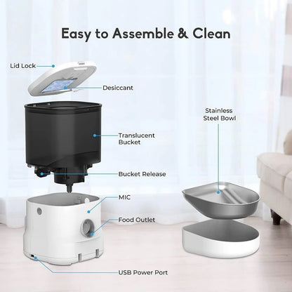 Dogness F14 Cube App Pet Dog/Cat Automatic Programmable Feeder Large 6L -Express