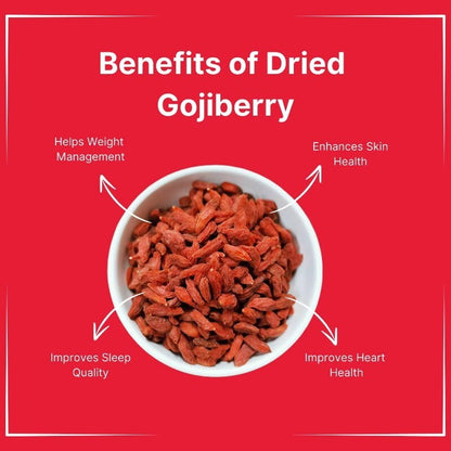 Nature's Lane Organic Dried Goji Berries 1kg - No Artificial Colours or Flavours