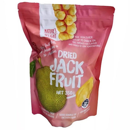 Nature's Delight Dried Jackfruit Chips 350g -Crunchy Healthy Snacks, Gluten Free