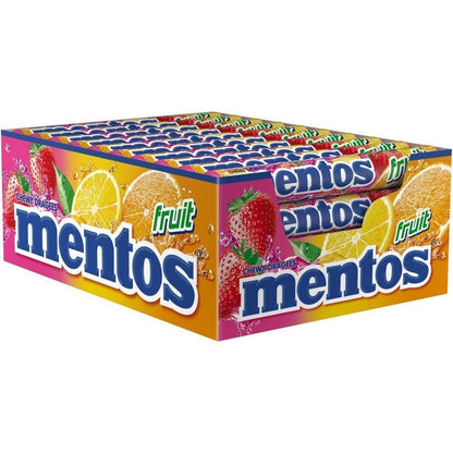 Mentos Fruit Rolls 40 x 37.5g Chewy Candy Sweets Dragees Assorted Fruit Flavour