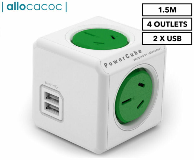Allocacoc 5-Outlet/4-Outlet 1.5m/3m or 2x USB Original Extended PowerCube