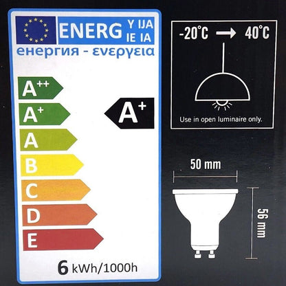 Luminus 8-Pack Dimmable GU10 LED Bulb 6W 500LM 5000K Daylight Recessed Downlight