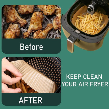 DATS Applaud Air Fryer Disposable Paper Liners Round, Oil & Water Proof, Baking