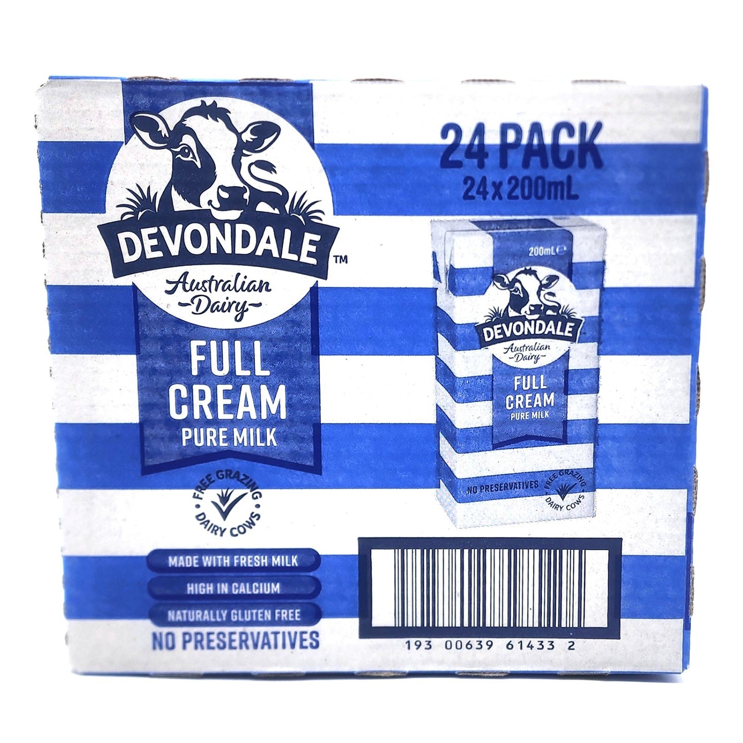 24 x 200ml Devondale 100% Pure Full Cream Kids Long Life Milk No Preservatives