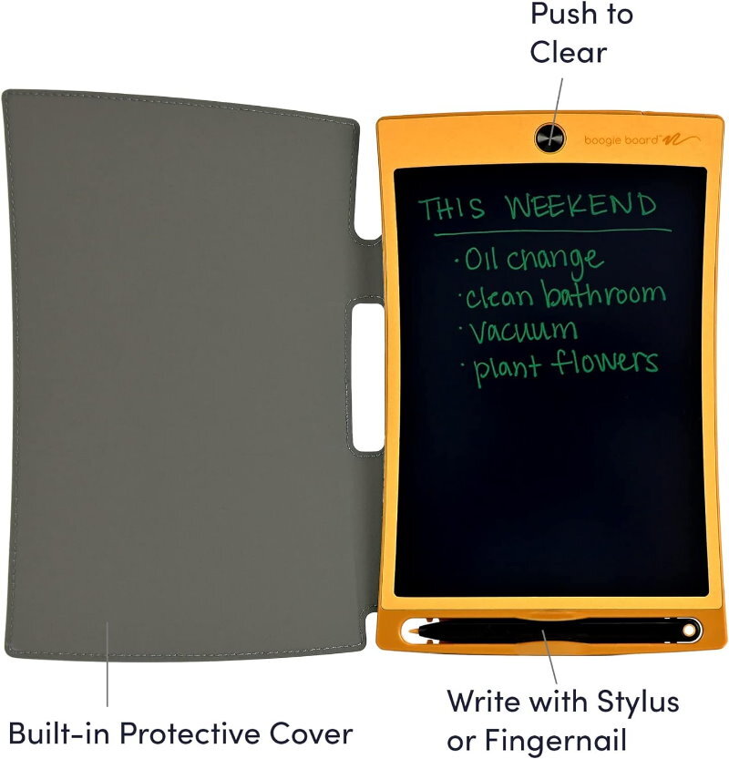 Boogie Board 8.5" Jot Reusable Writing Tablet with Protective Folio, Magnets