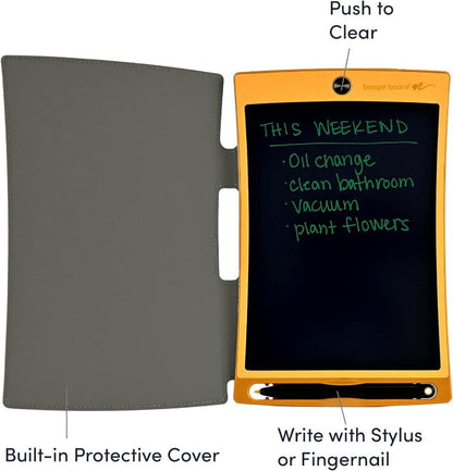 Boogie Board 8.5" Jot Reusable Writing Tablet with Protective Folio, Magnets