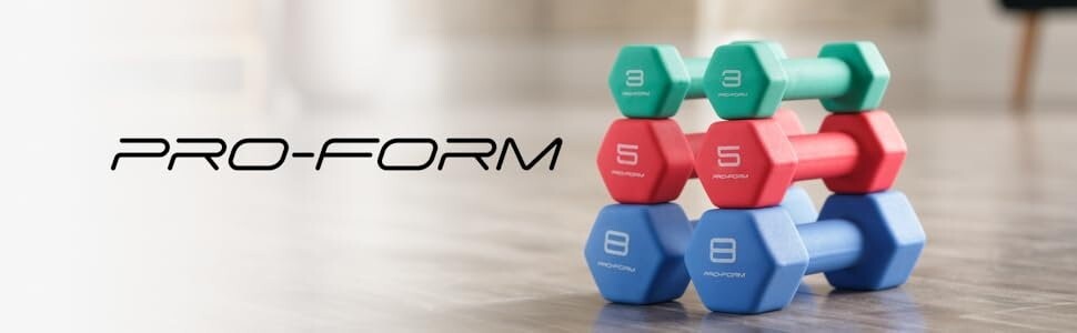 ProForm Neoprene Dumbbell Set 32 Pounds Total 8 Lb 5lb 3lb Pairs - Home Gym