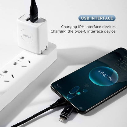 Kivee 4-in-1 Multi Fast Charging Cable USB-C 8 Pin to Type C USB Charging Cable
