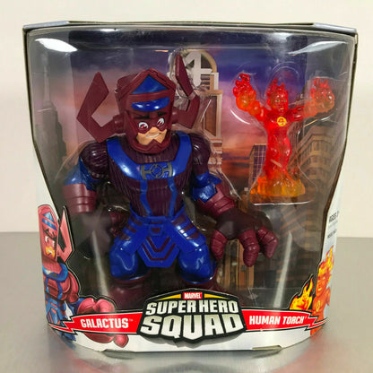 NEW Marvel Super Hero Squad GALACTUS & HUMAN TORCH Mega-Pack Fantastic Four