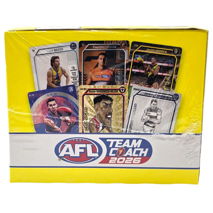 Official AFL Team Coach 2026 Trading Game Cards Sealed Box of 36 Packs Fast Ship