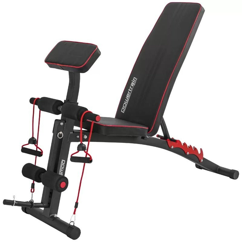 Powertrain Adjustable FID Home Gym Bench with Preacher Curl Pad Max Load 150kg