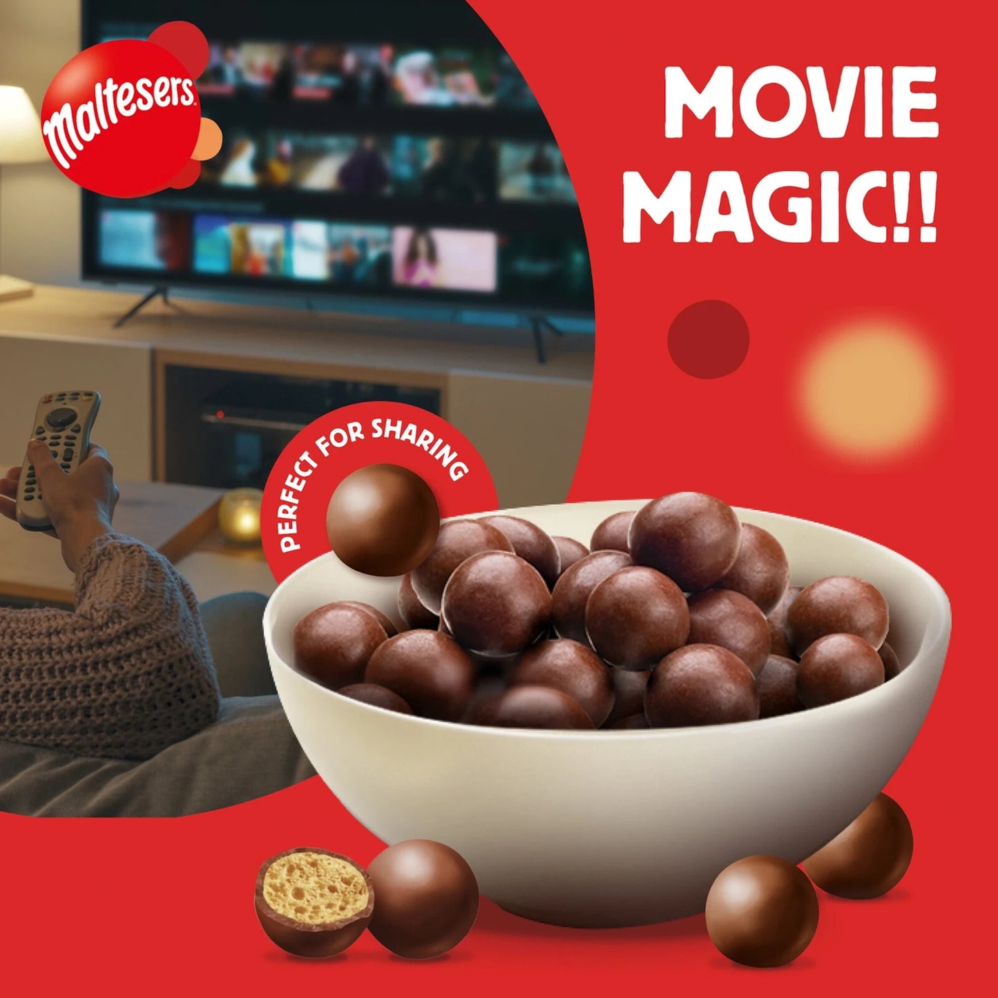 Mars Maltesers Party Bucket 465g Sweets Snack Crunchy Chocolate Bite Size Treats