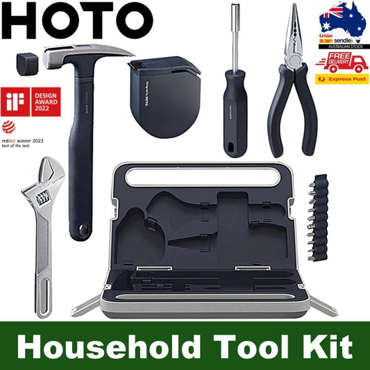 HOTO Hand Tool Set Household Home Repair Screwdriver Wrench Hammer Tape Pliers