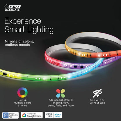 Feit Electric 6m WiFi Smart RGB Colour Changing LED Strip Light with Remote