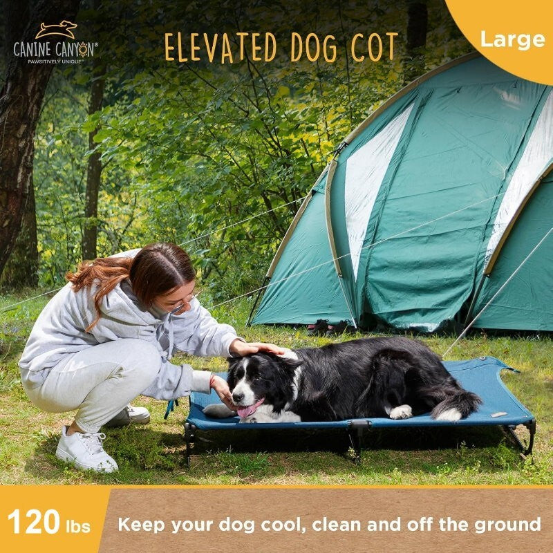 Canine Canyon 39" Portable Indoor/Outdoor Cooling Dog Bed with Removable Canopy