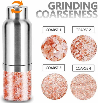 CARAHAN Salt / Pepper Gravity Activated Electric Grinder Set Adjustable & AUTO