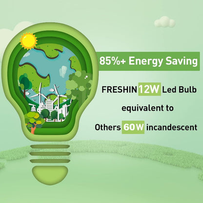 RITEK 5 PCs B22 LED Light Bulb 12W or 10W - No Flash, Non-Toxic, Save 80% Energy