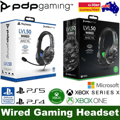 PDP Gaming LVL 50 Wired Gaming Headset w/ Mic for Xbox X / PS5 PS4 / PC