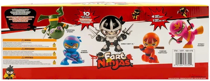 Funrise Fart Ninjas 5 Pack - Flatulence Fighters or Farty Pack - with Fart Sound