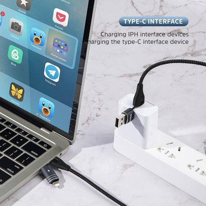 Kivee 4-in-1 Multi Fast Charging Cable USB-C 8 Pin to Type C USB Charging Cable