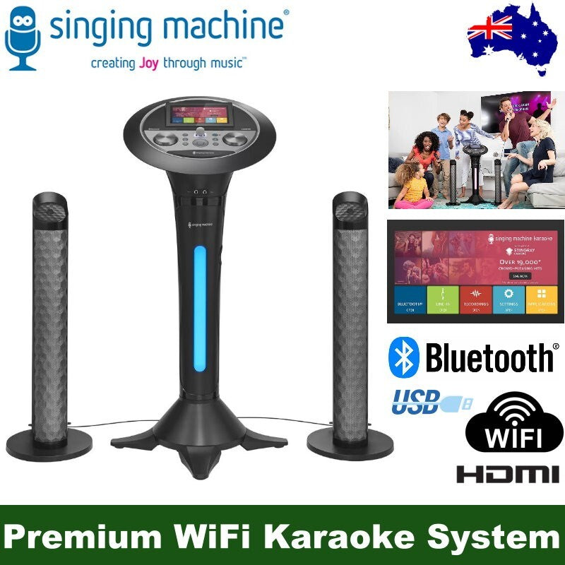 Carnaval The Singing Machine Complete Karaoke Two Mics Disco Lights Rechargeable