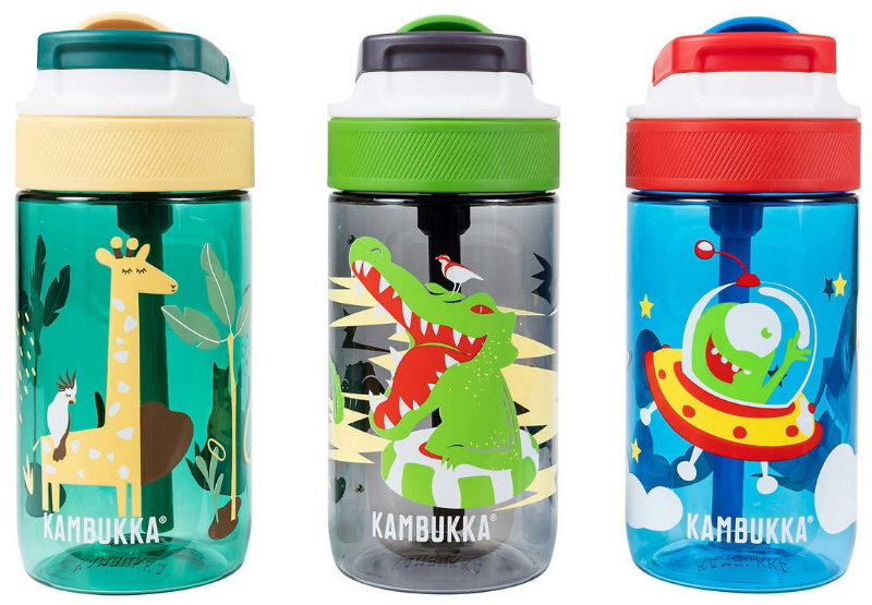 Kambukka 3-Pack Lagoon 400mL Kids Water Bottles Leakproof, Shockproof, BPA Free