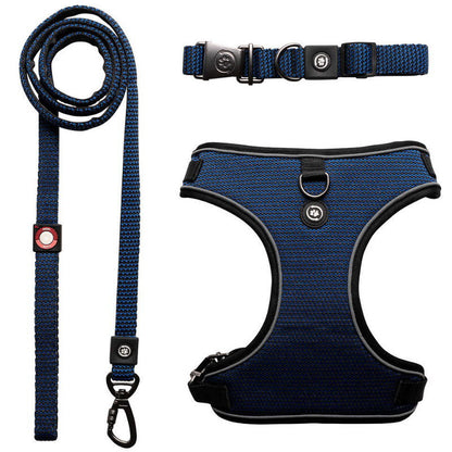 Silver Paw 3-in-1 Dog Collar, Leash & Harness Set - UV & Cold Alerts, Adjustable
