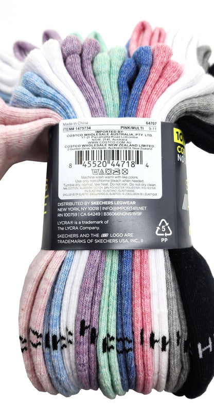 8 x Skechers Ladies Women No Show Liner Non-slip Heel Grip Active Sports Socks