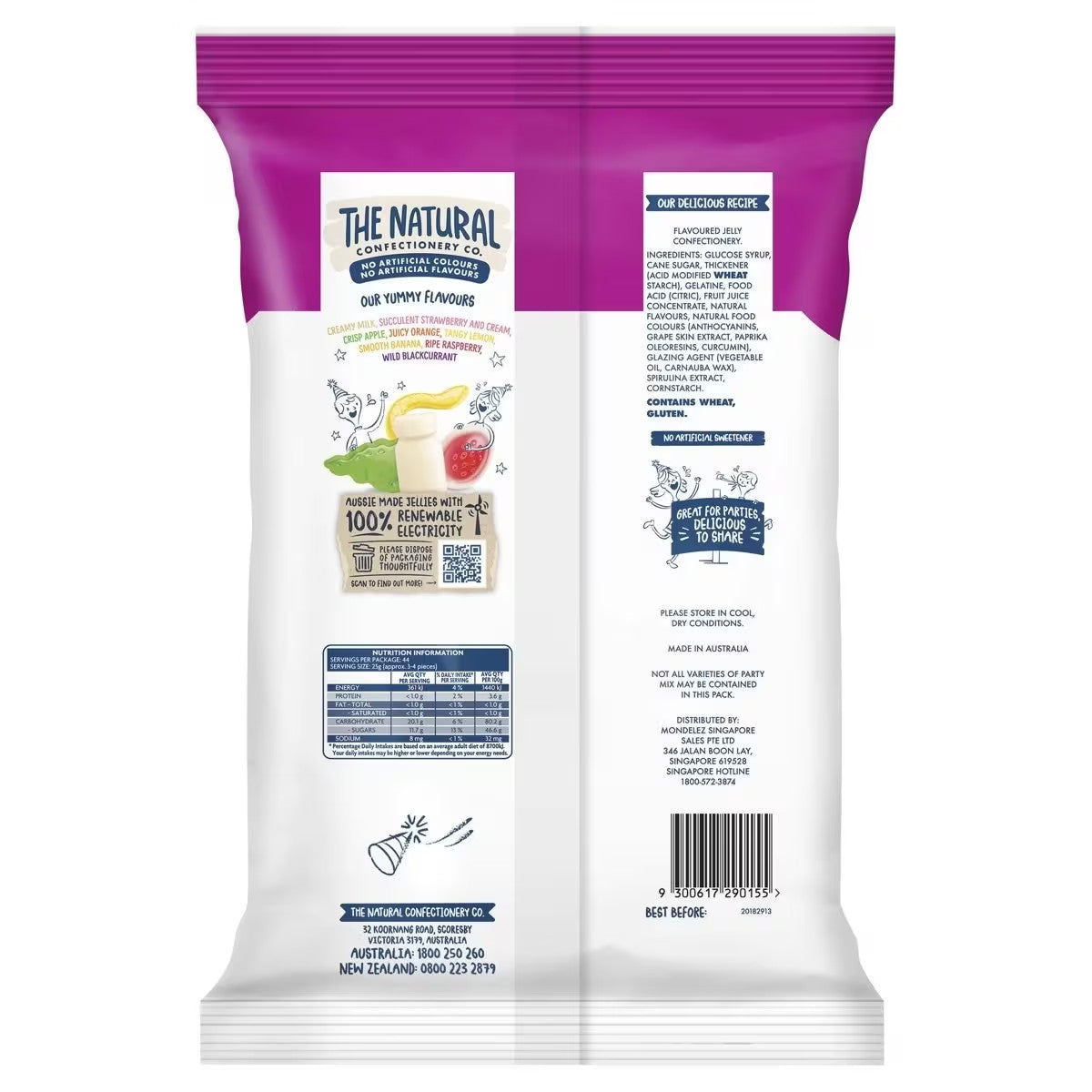 The Natural Confectionery Party Mix Chewy Gummy Candy Lollies Party Pack 1.5kg