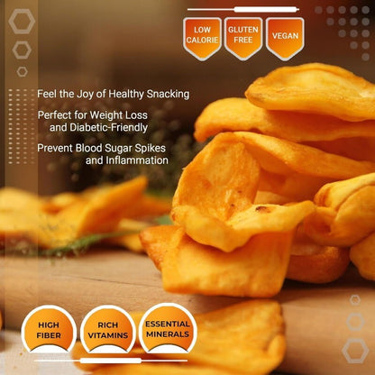 Nature's Delight Dried Jackfruit Chips 350g -Crunchy Healthy Snacks, Gluten Free