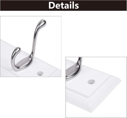 BirdRock Home 2-Pieces Hook Rails 27" Wall Mounted 6 Satin Nickel Hook Wall Rack
