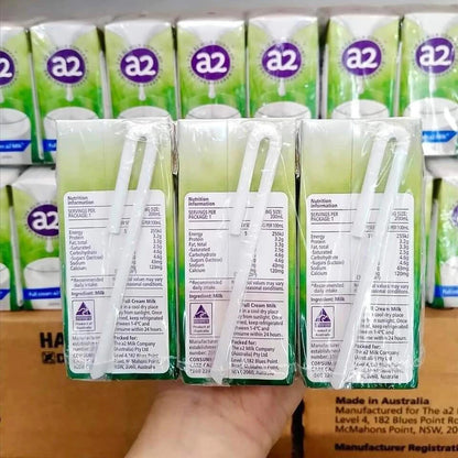 24 x 200ml A2 Pure Australian UHT Kids Full Cream Long Life Milk No Preservative