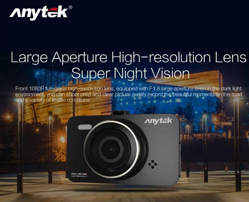 Anytek A78 Car Dash Cam Full HD 1080P Car DVR 170° w/ 24 Hour Parking Monitoring